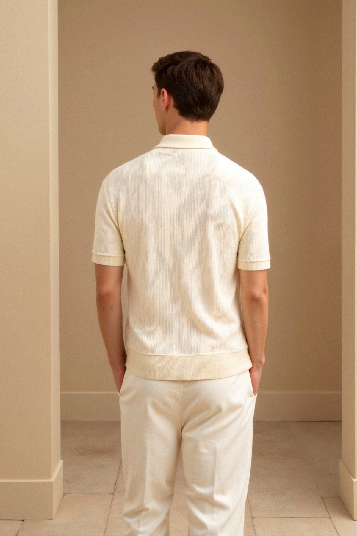 Men's Woolen Structure Polo T-Shirt