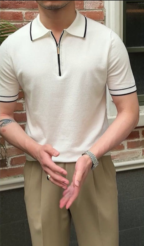 Men's Premium Zip Knit Polo