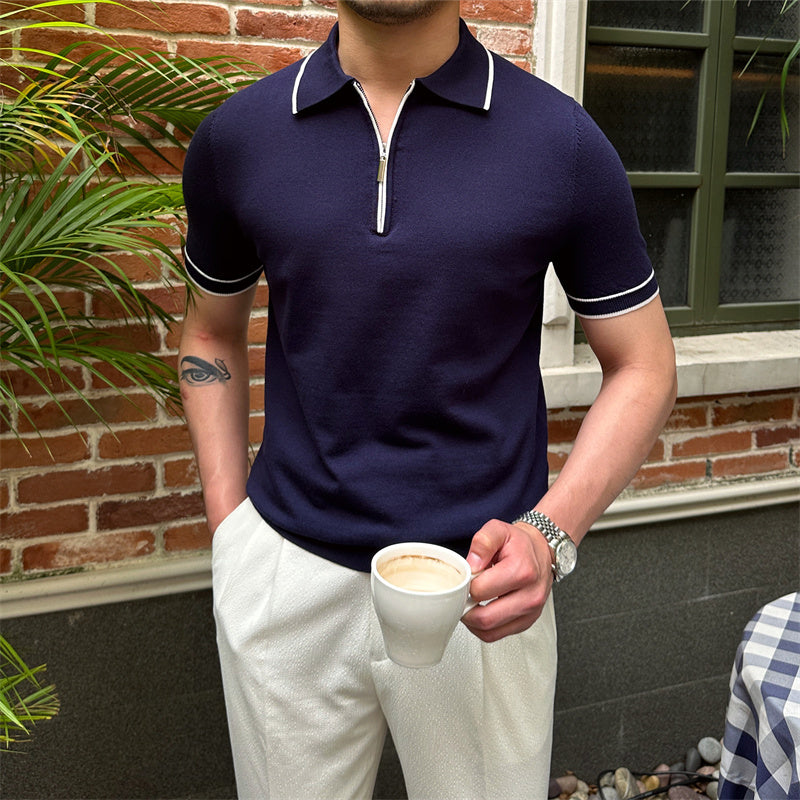 Men's Premium Zip Knit Polo