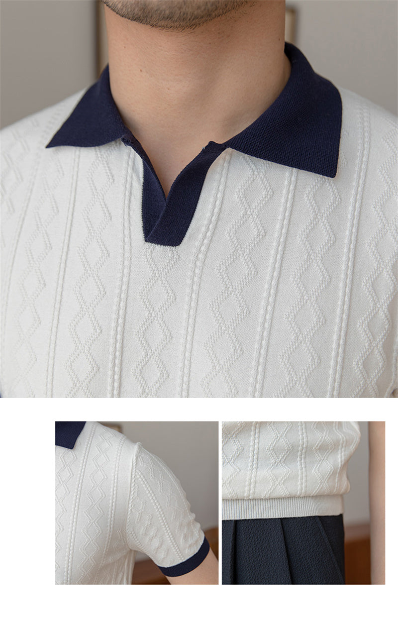 Men's Buttonless Knitted Polo