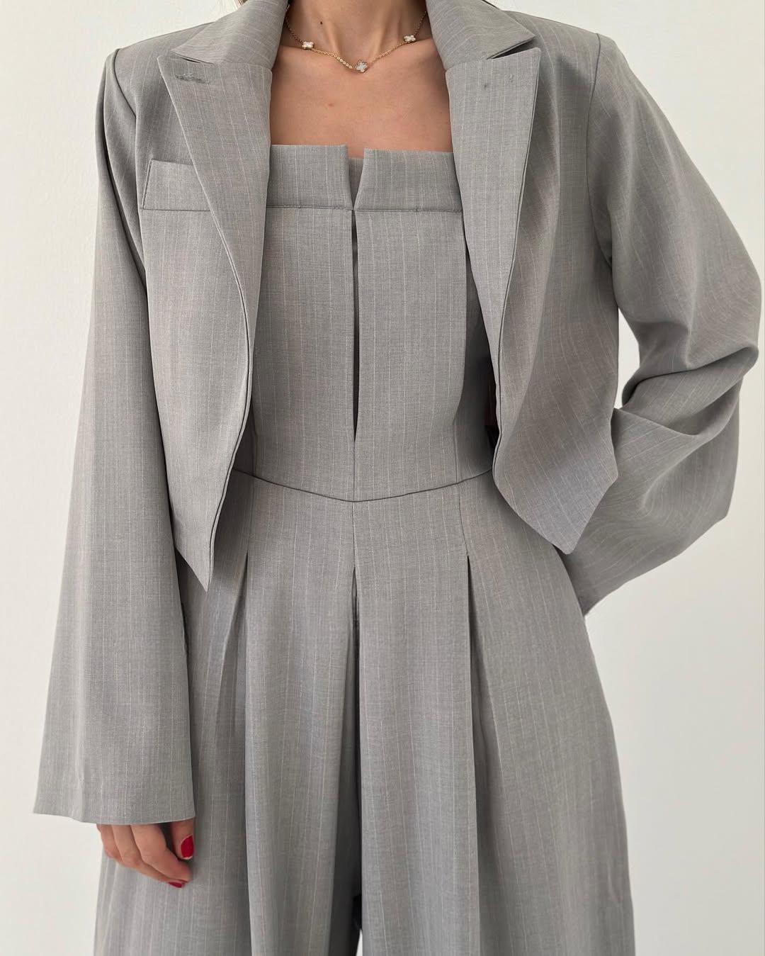 Women’s Strapless Blazer-Style Jumpsuit