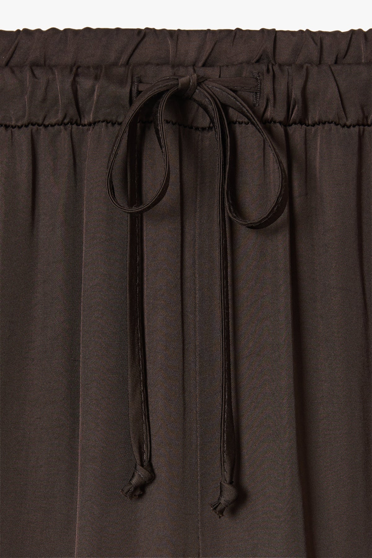Women’s Espresso Brown Balloon Satin Trousers