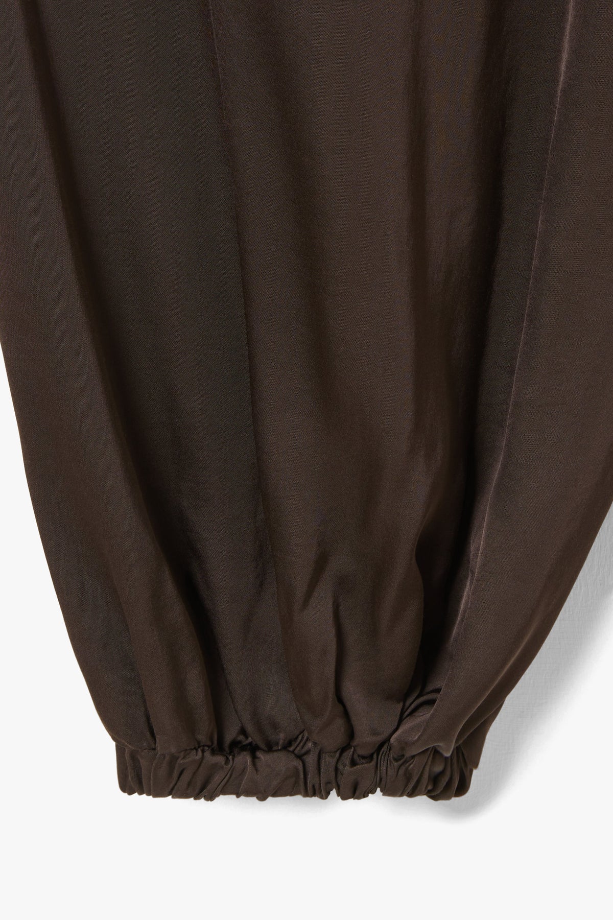 Women’s Espresso Brown Balloon Satin Trousers