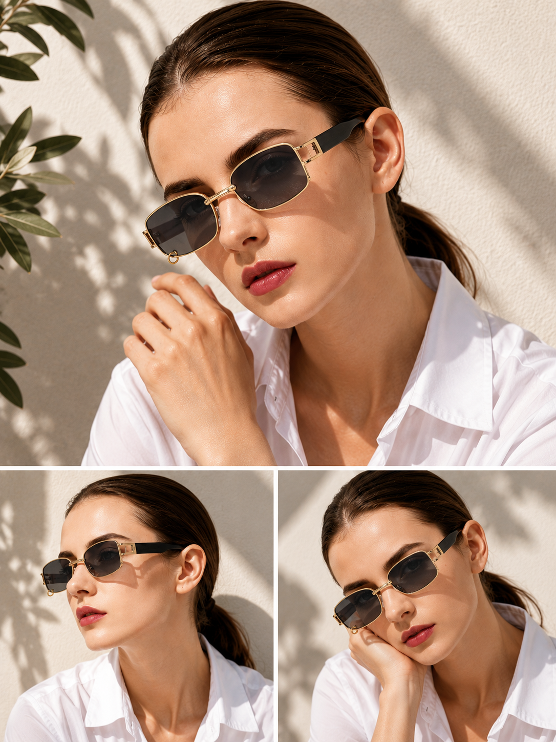 Men’s Rectangular Frame Sunglasses