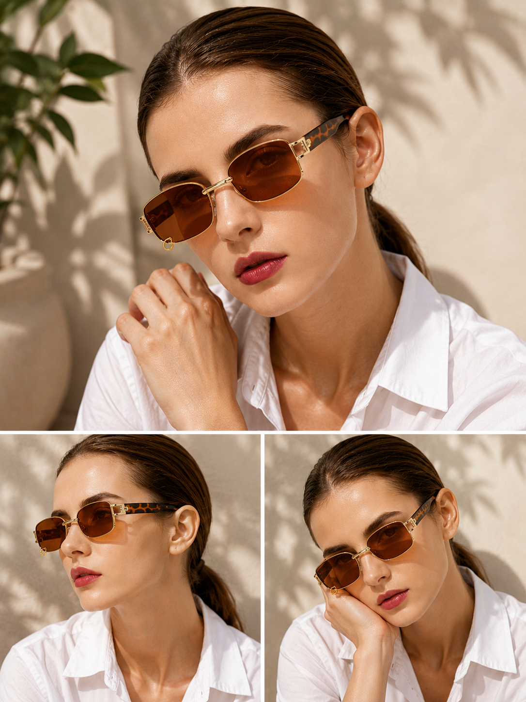 Men’s Rectangular Frame Sunglasses