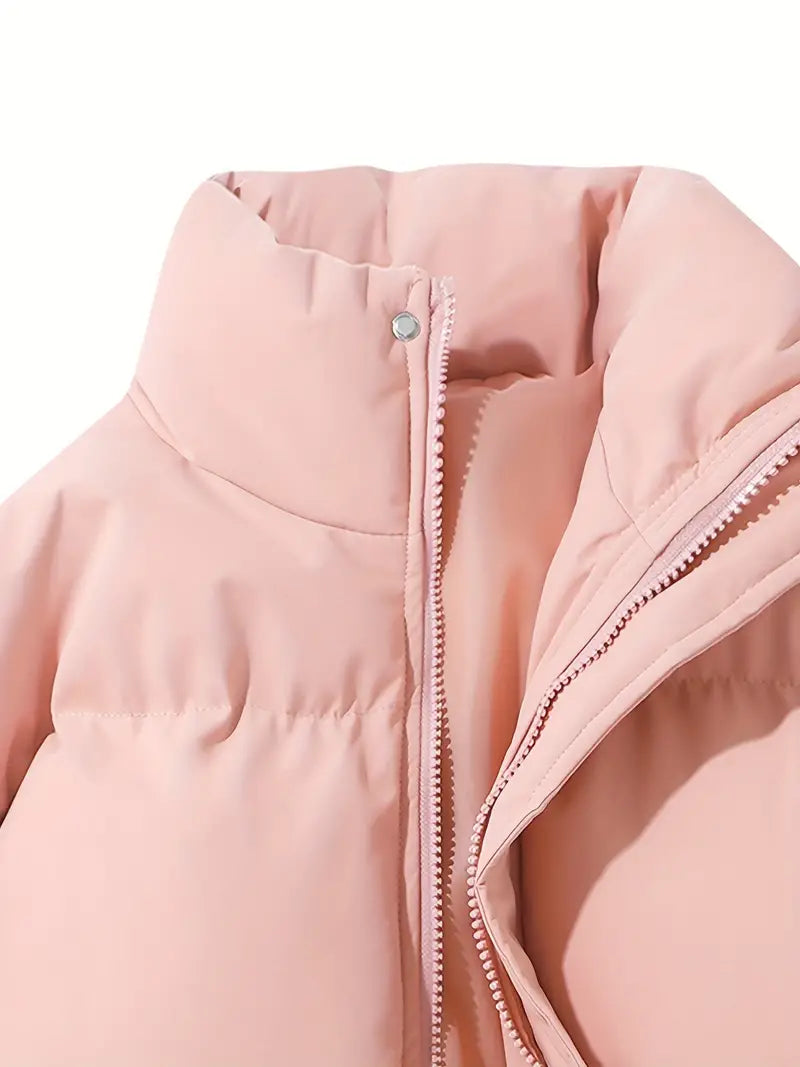 Women's Quilted Winter Jacket, Padded Warm Coat, Classic Fit, Insulated Winter Outerwear