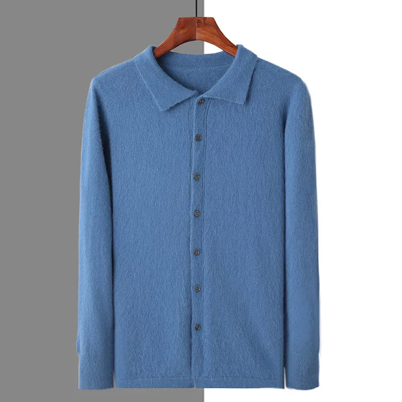 Men’s Cashmere Button Polo Shirt