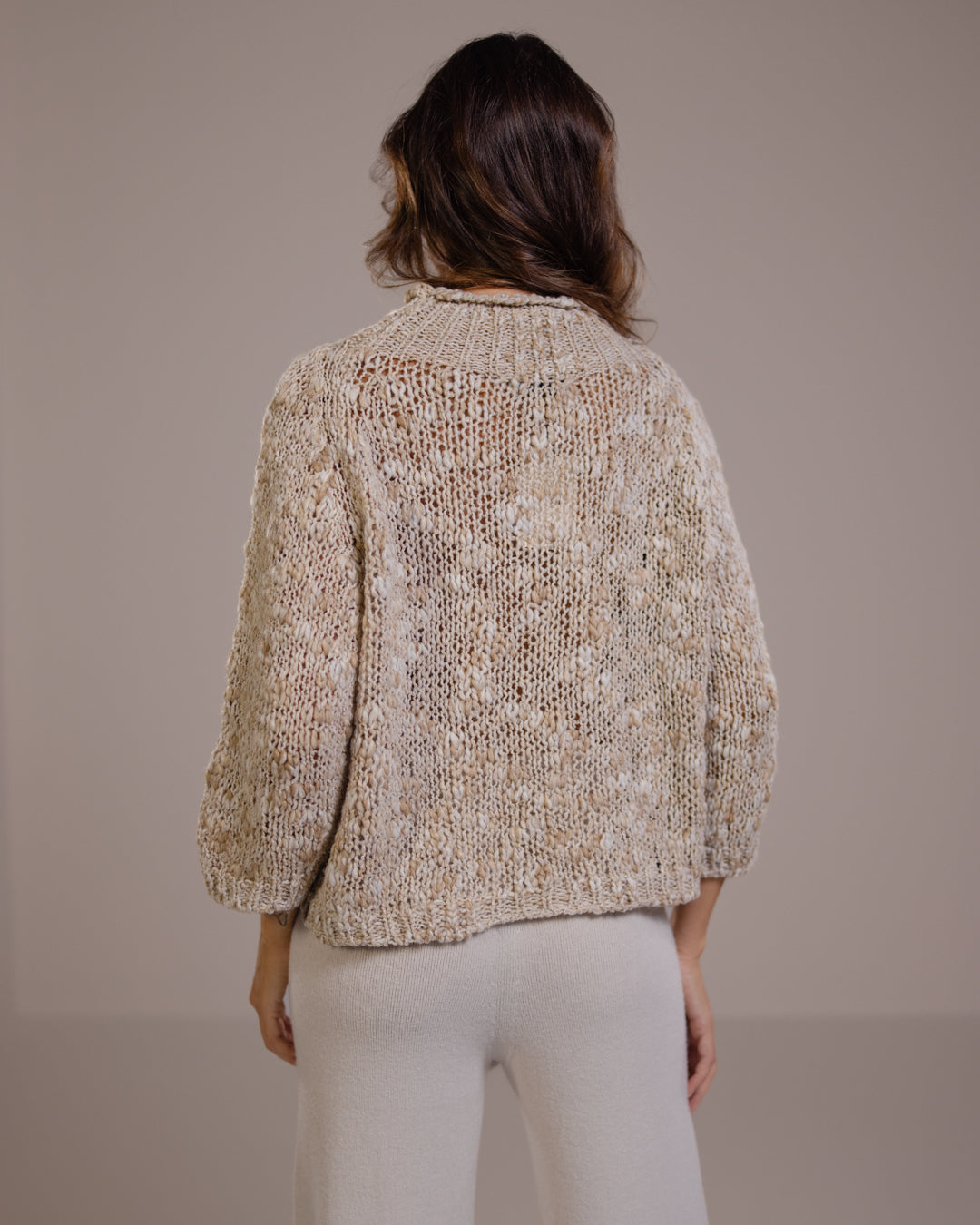 Women's Mockneck Sweater Light Beige