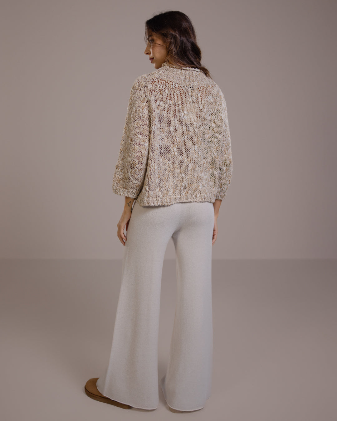 Women's Light Beige Mockneck Sweater