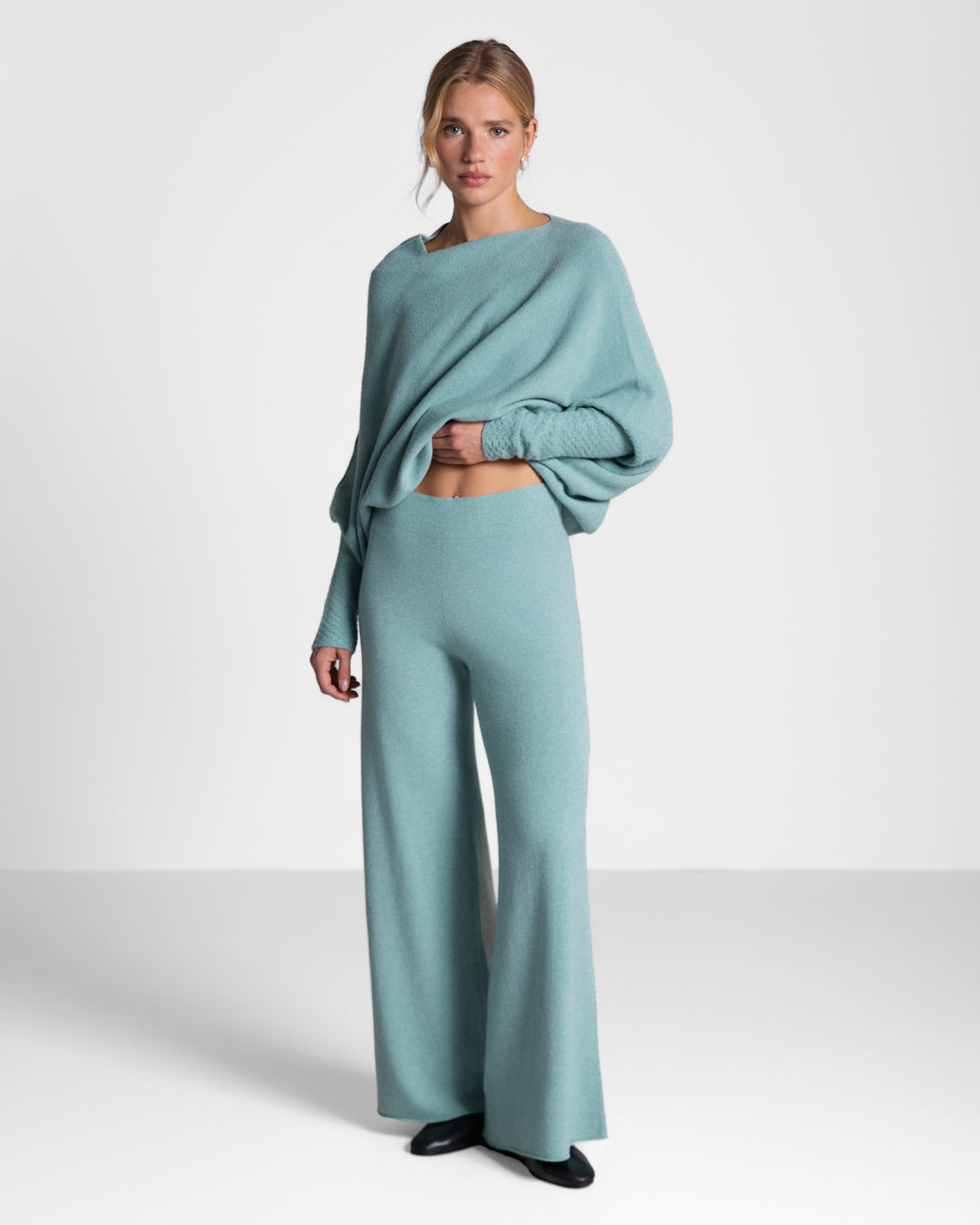 Women's Mint Pull-On Pants, Elastic Waist Trousers