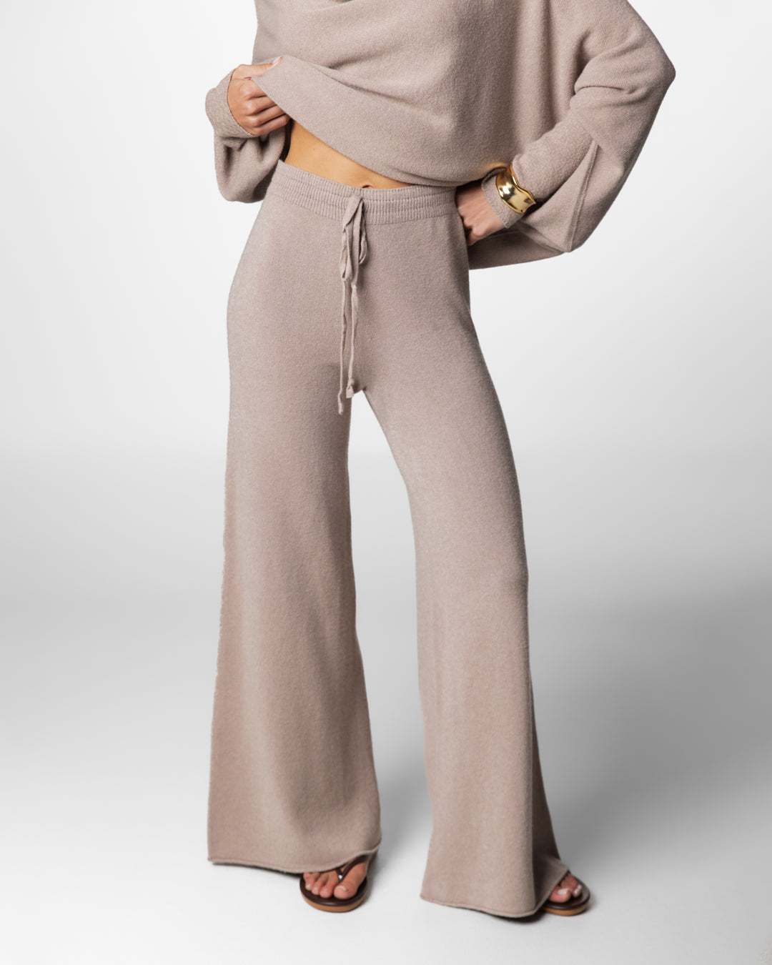 Women's Mocha Relaxed-Fit Pants