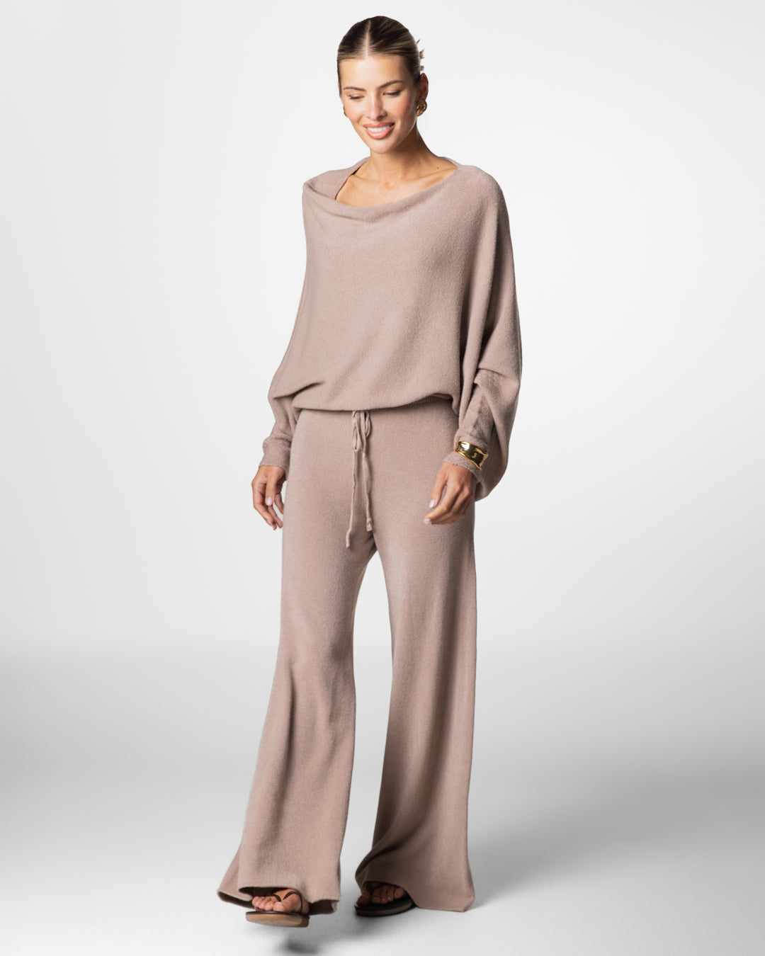 Women's Mocha Relaxed-Fit Pants