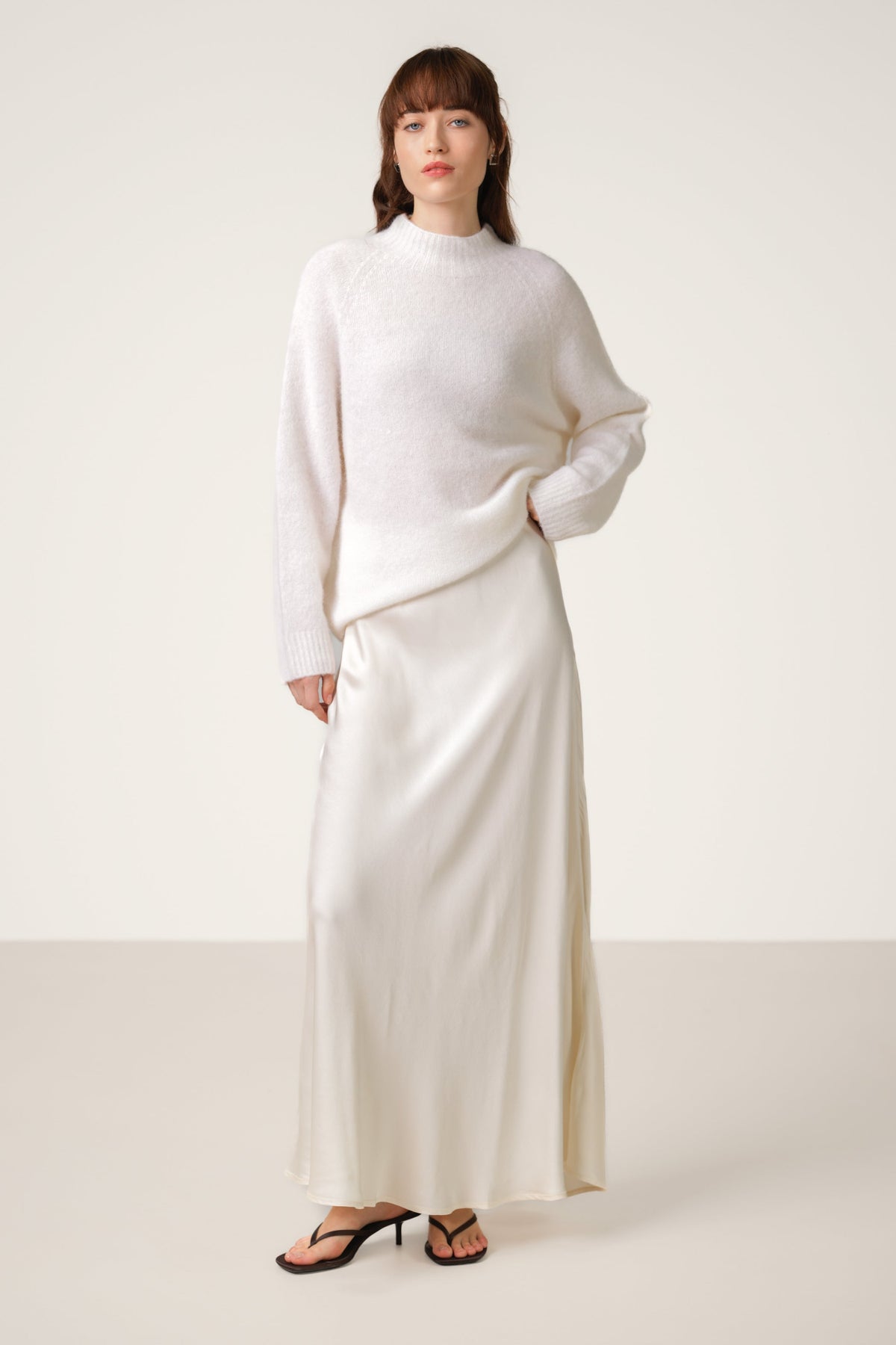 Women's Cream Sweater, Alpaca Wool Blend Knitwear