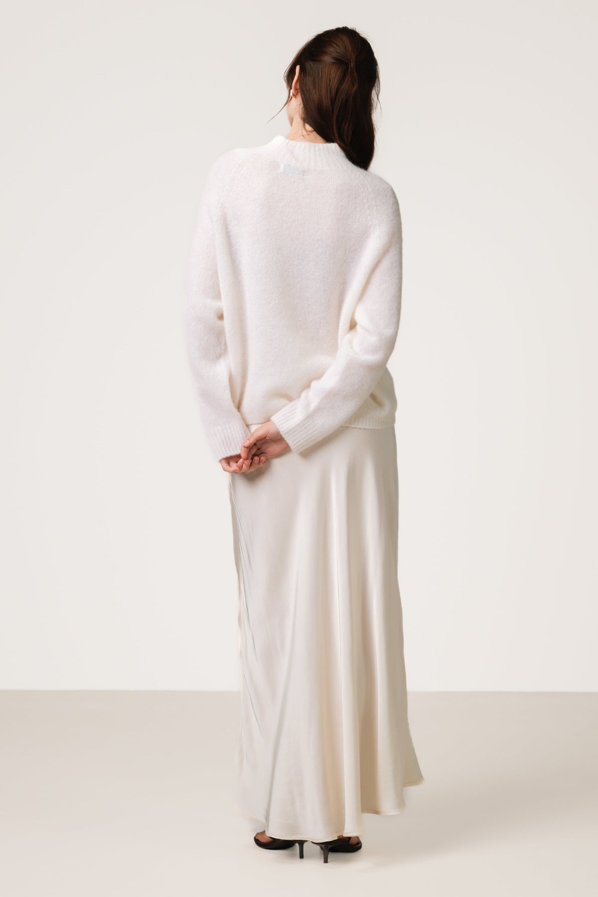 Women's Cream Sweater, Alpaca-Wool Blend Knit Pullover