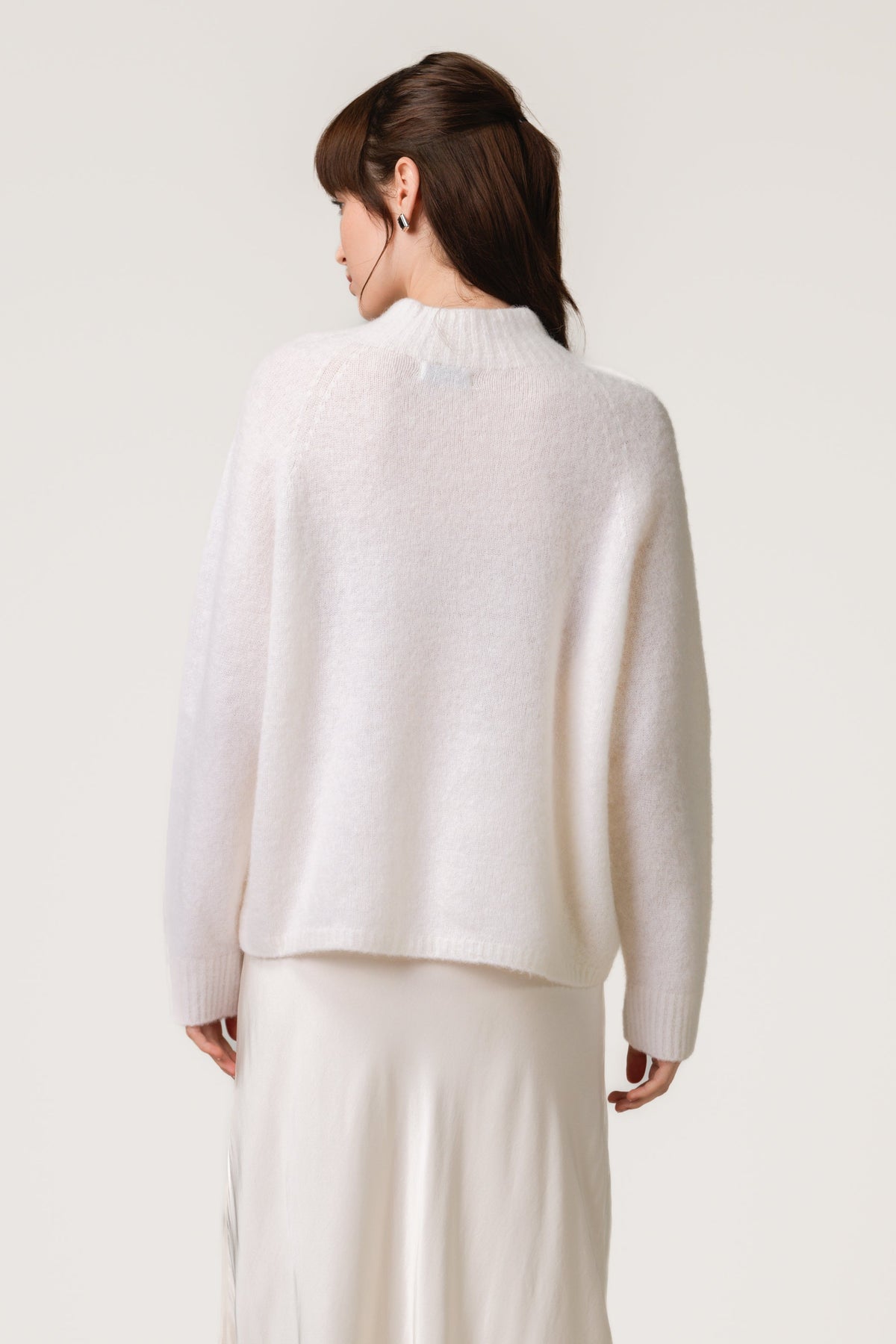 Women's Cream Sweater, Alpaca-Wool Blend Knit Pullover