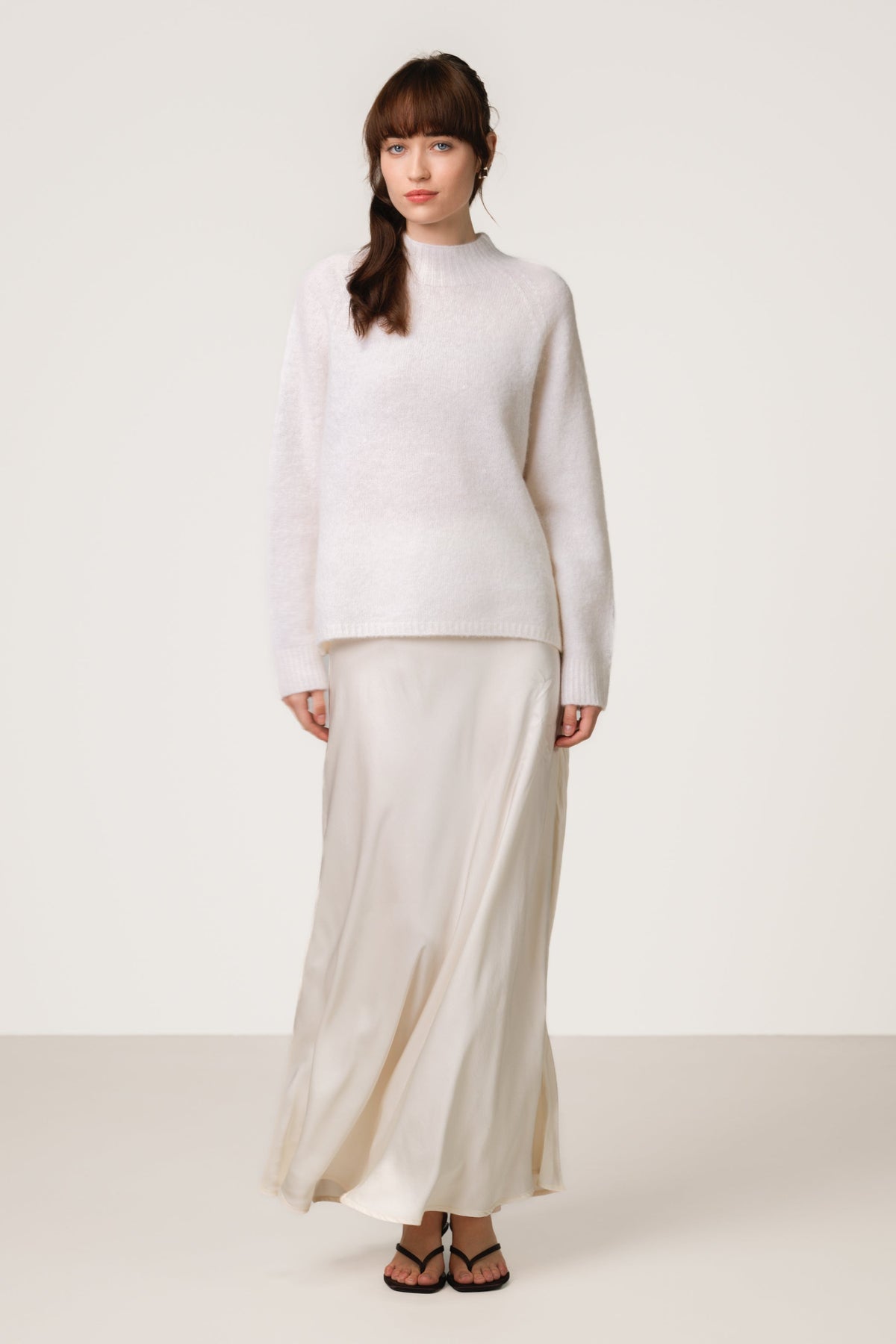 Women's Cream Sweater, Alpaca Wool Blend Knitwear