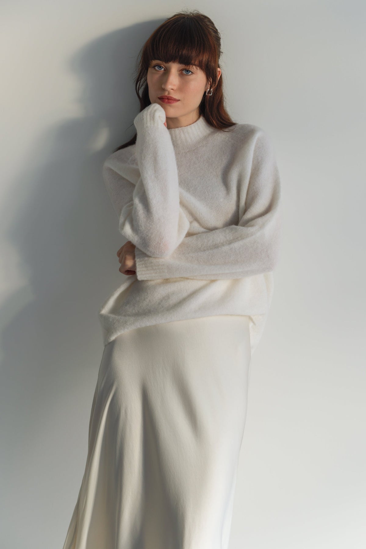 Women's Cream Sweater, Alpaca Wool Blend Knitwear