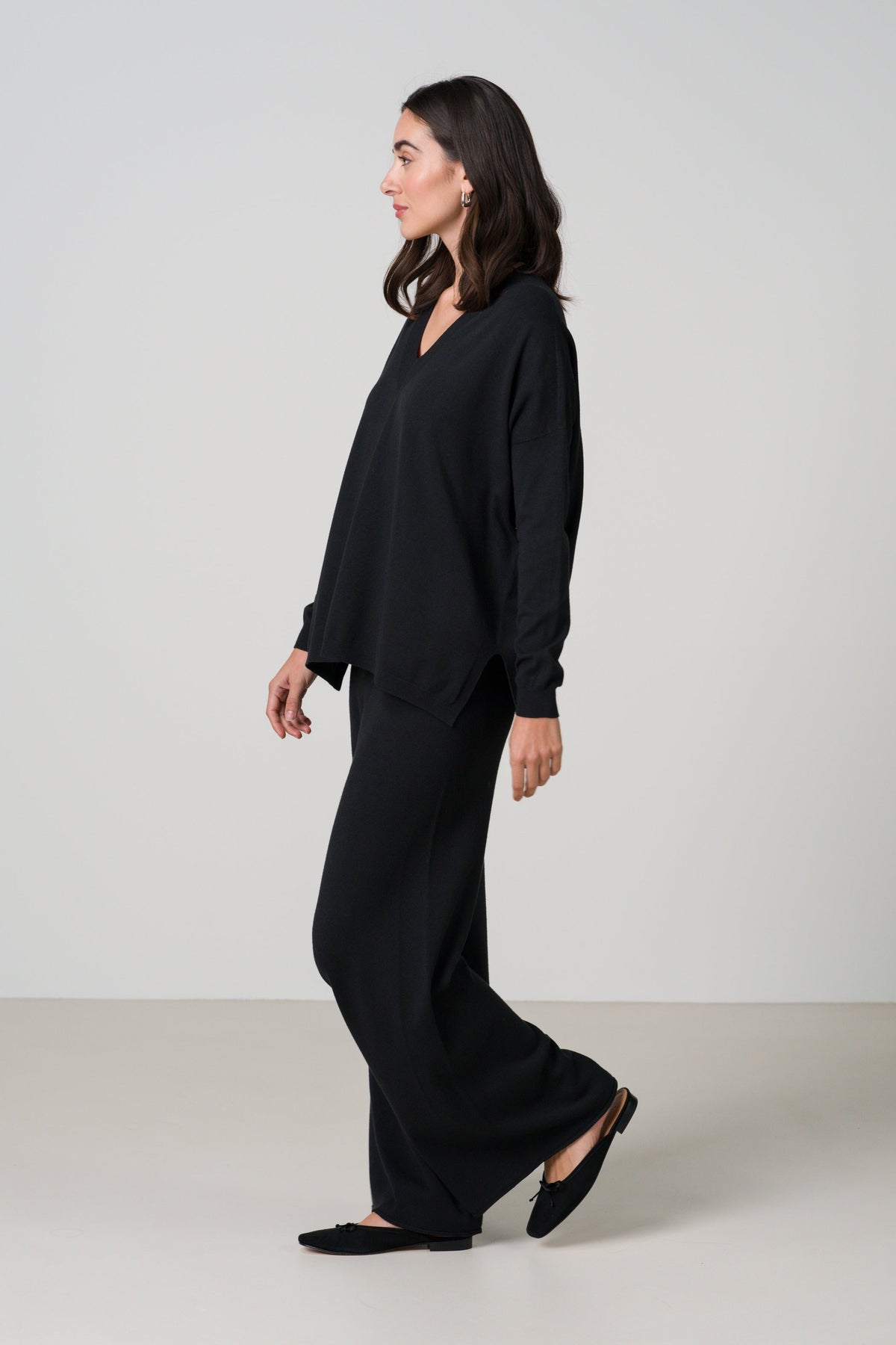 Women's Black V-Neck Sweater