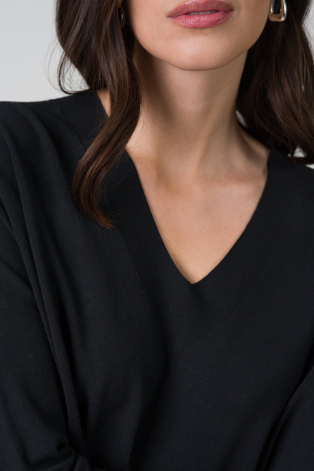 Women's Black V-Neck Sweater