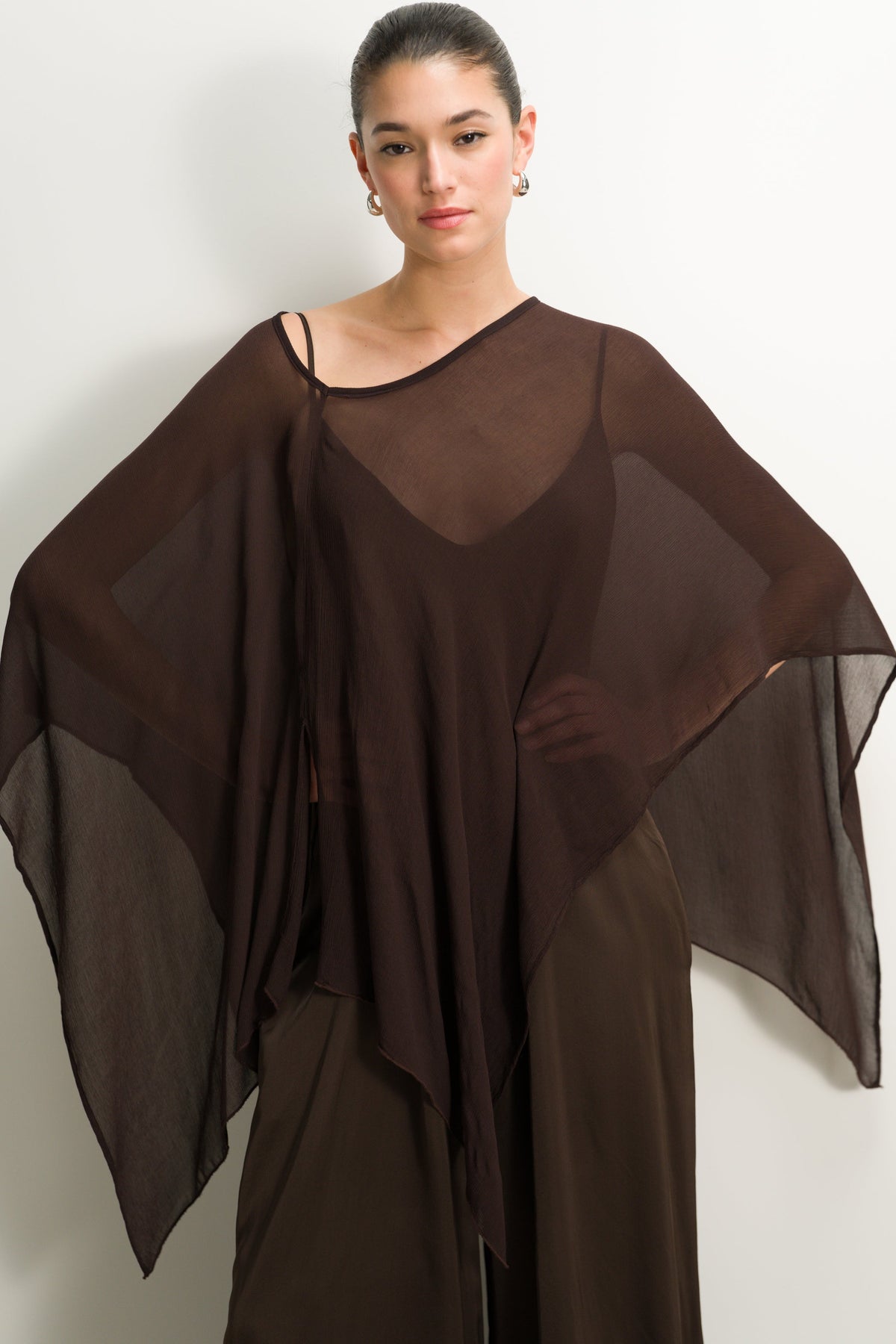 Women's Espresso Brown Lightweight Poncho
