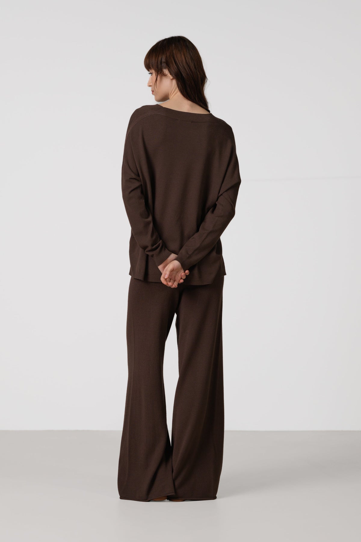 Women's Chocolate Brown V-Neck Sweater