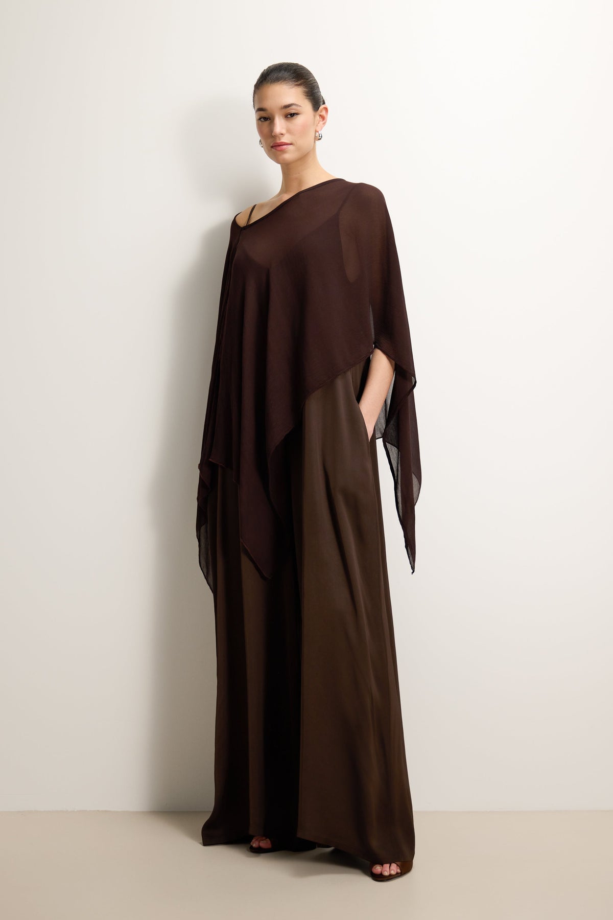 Women's Espresso Brown Lightweight Poncho