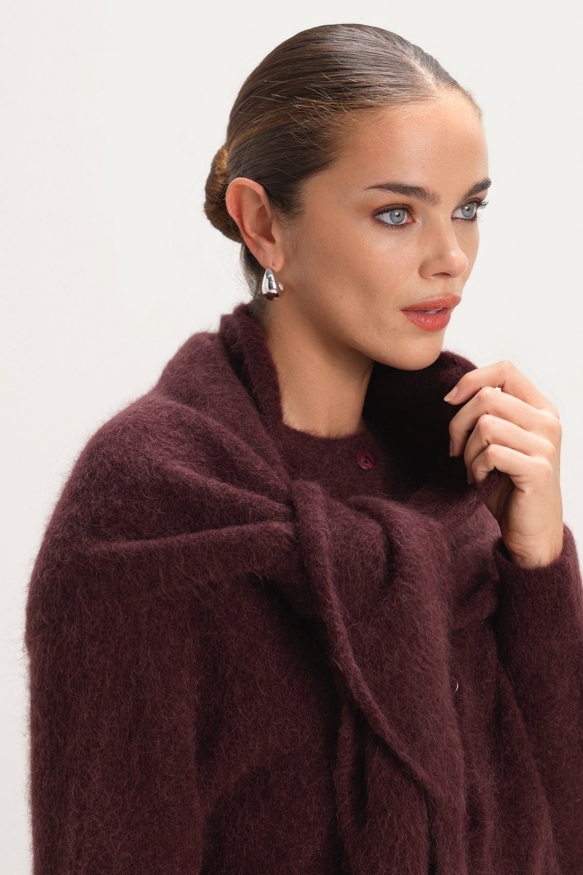 Women's Triangle Maxi Scarf Amethyst Plum Alpaca-Wool Blend