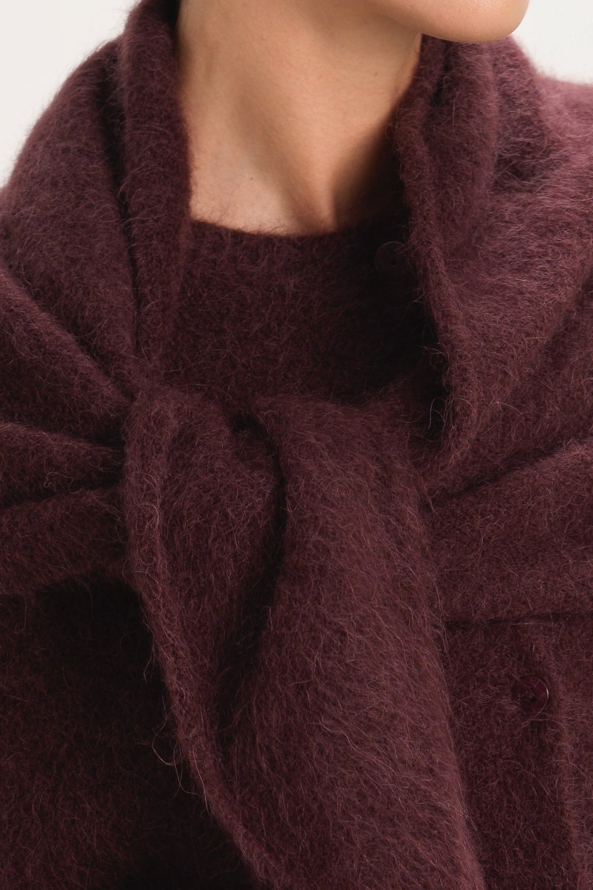 Women's Triangle Maxi Scarf Amethyst Plum Alpaca-Wool Blend