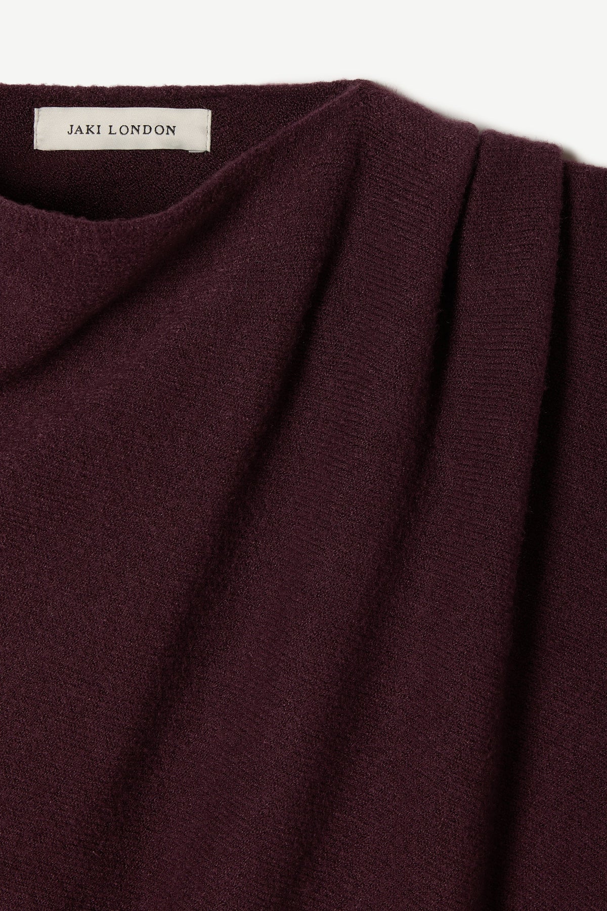 Women's Amethyst Plum Asymmetrical Draped Seamless Knit Top