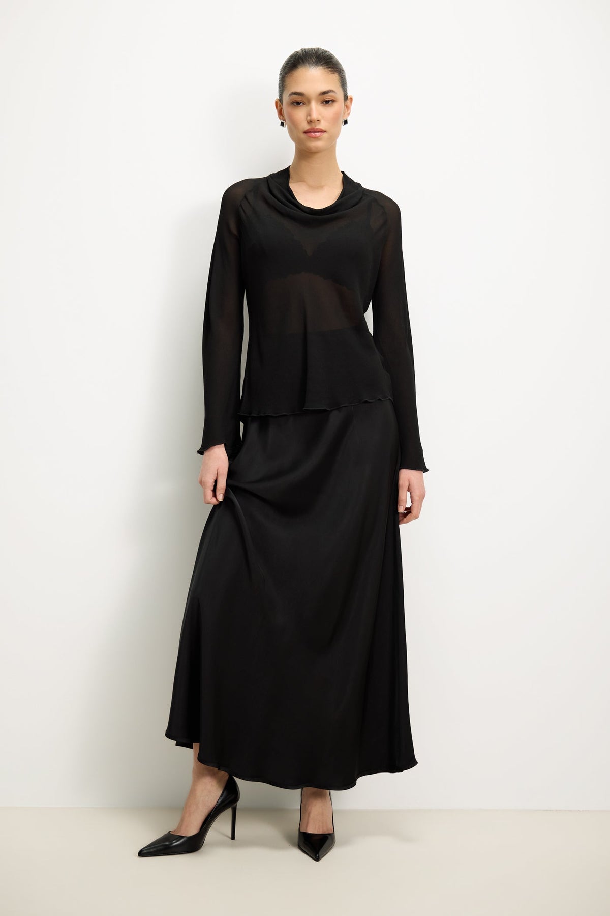 Women's Black Chiffon Blouse