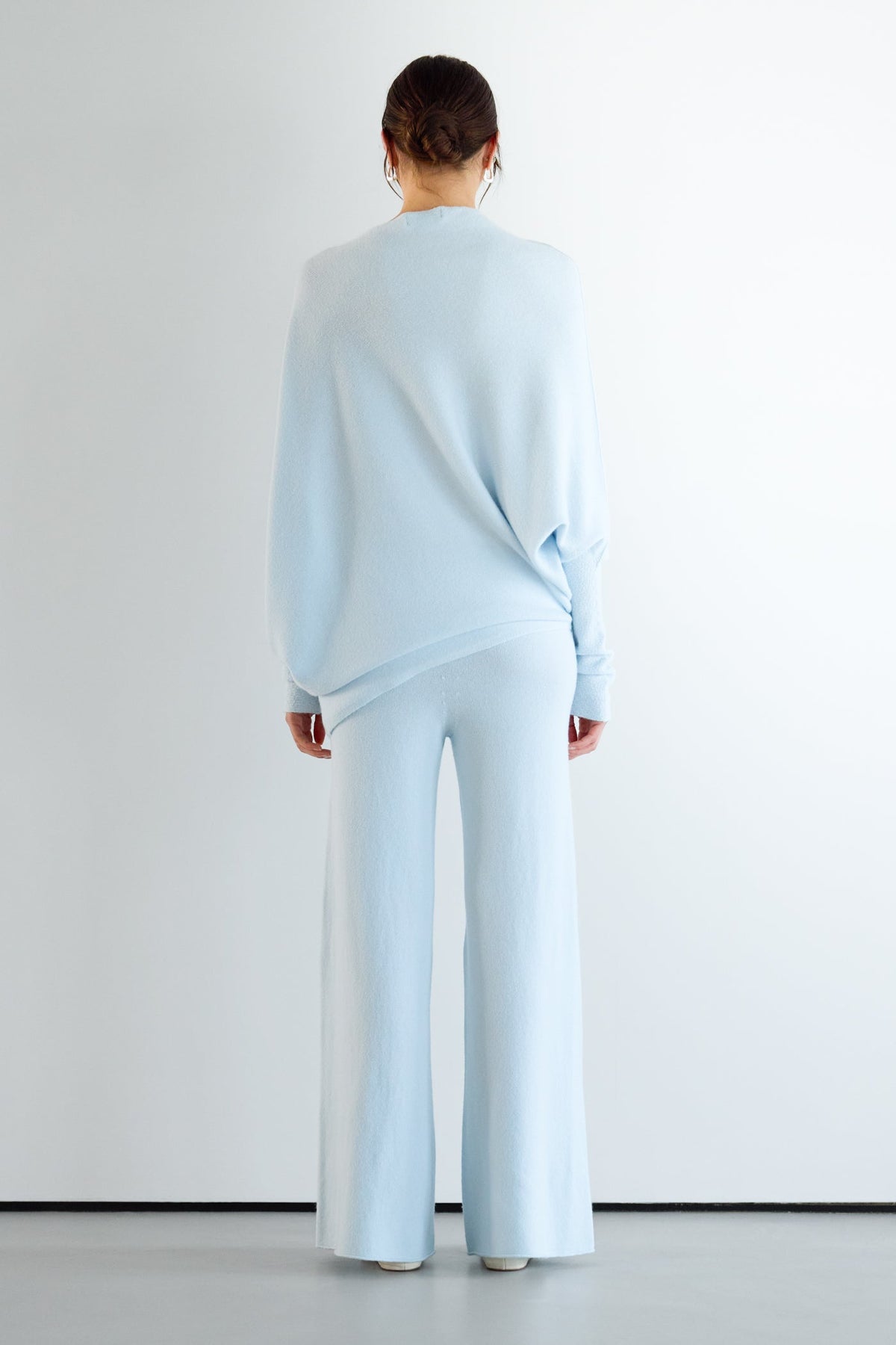 Women's Glacier Blue Asymmetrical Draped Top