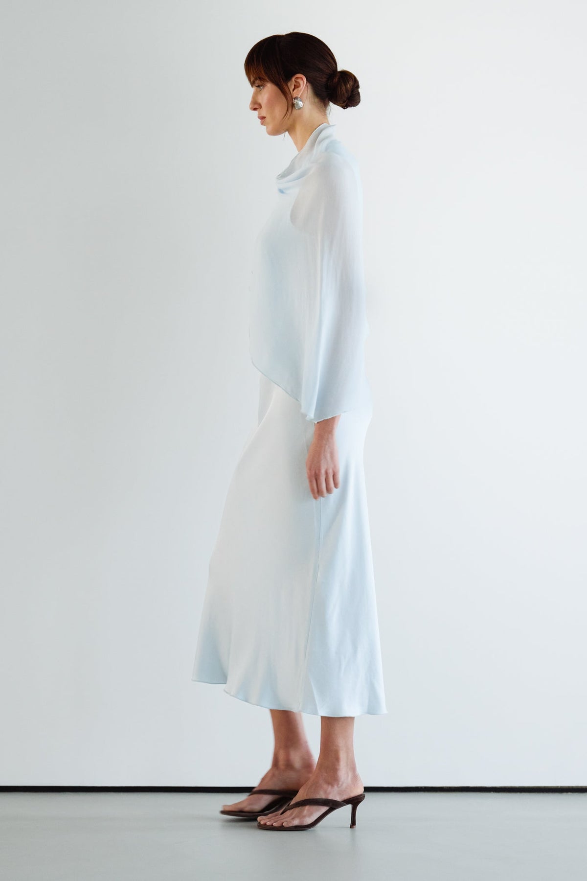 Women's Asymmetric Poncho in Glacier
