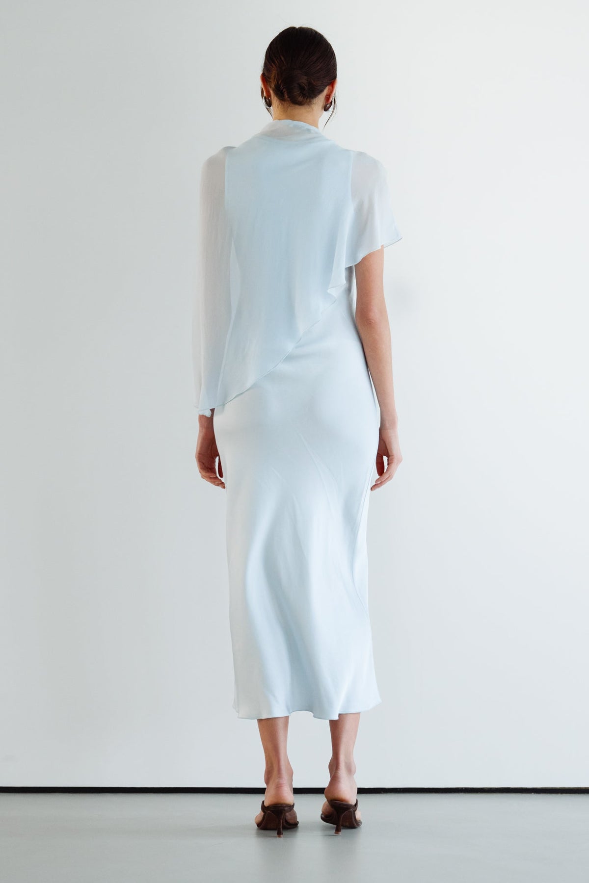 Women's Asymmetric Poncho in Glacier