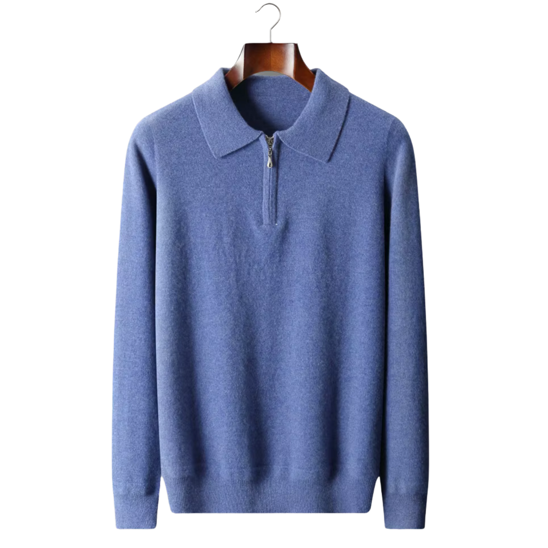 Men’s Wool Half-Zip Polo Shirt