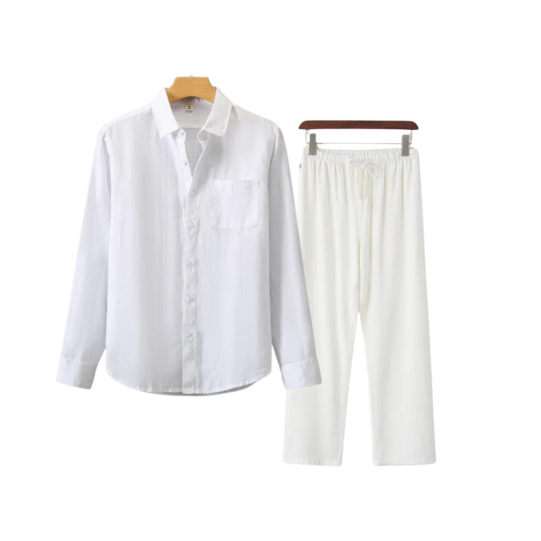 Men’s Linen Shirt and Shorts Set