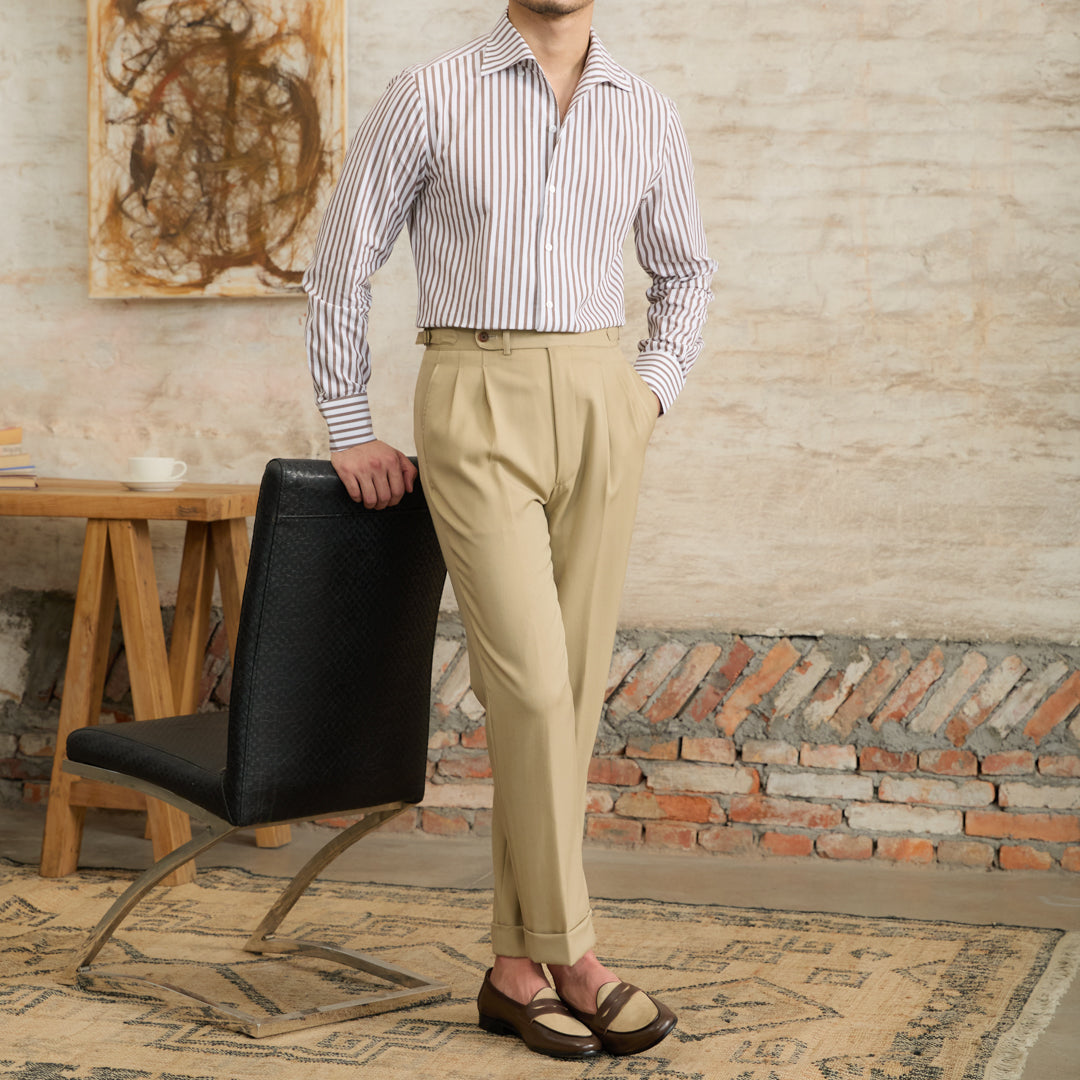 Men's Corsica Cotton Striped Long Sleeve Shirt
