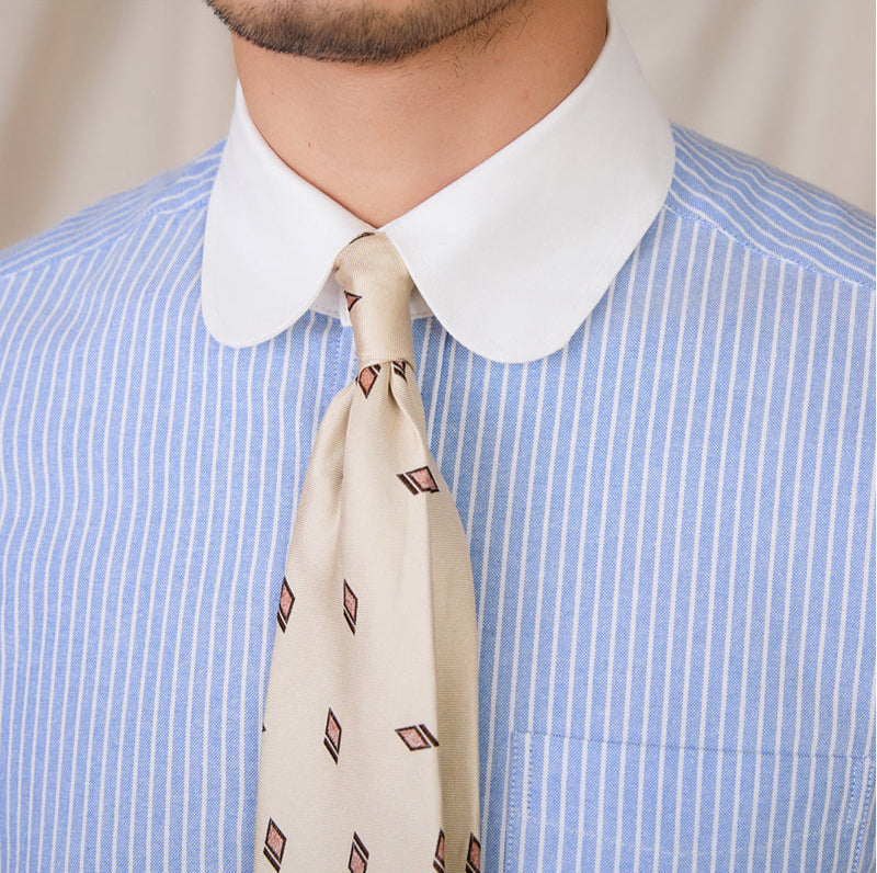 Men's Paris Cotton Scallop Collar Long Sleeve Shirt