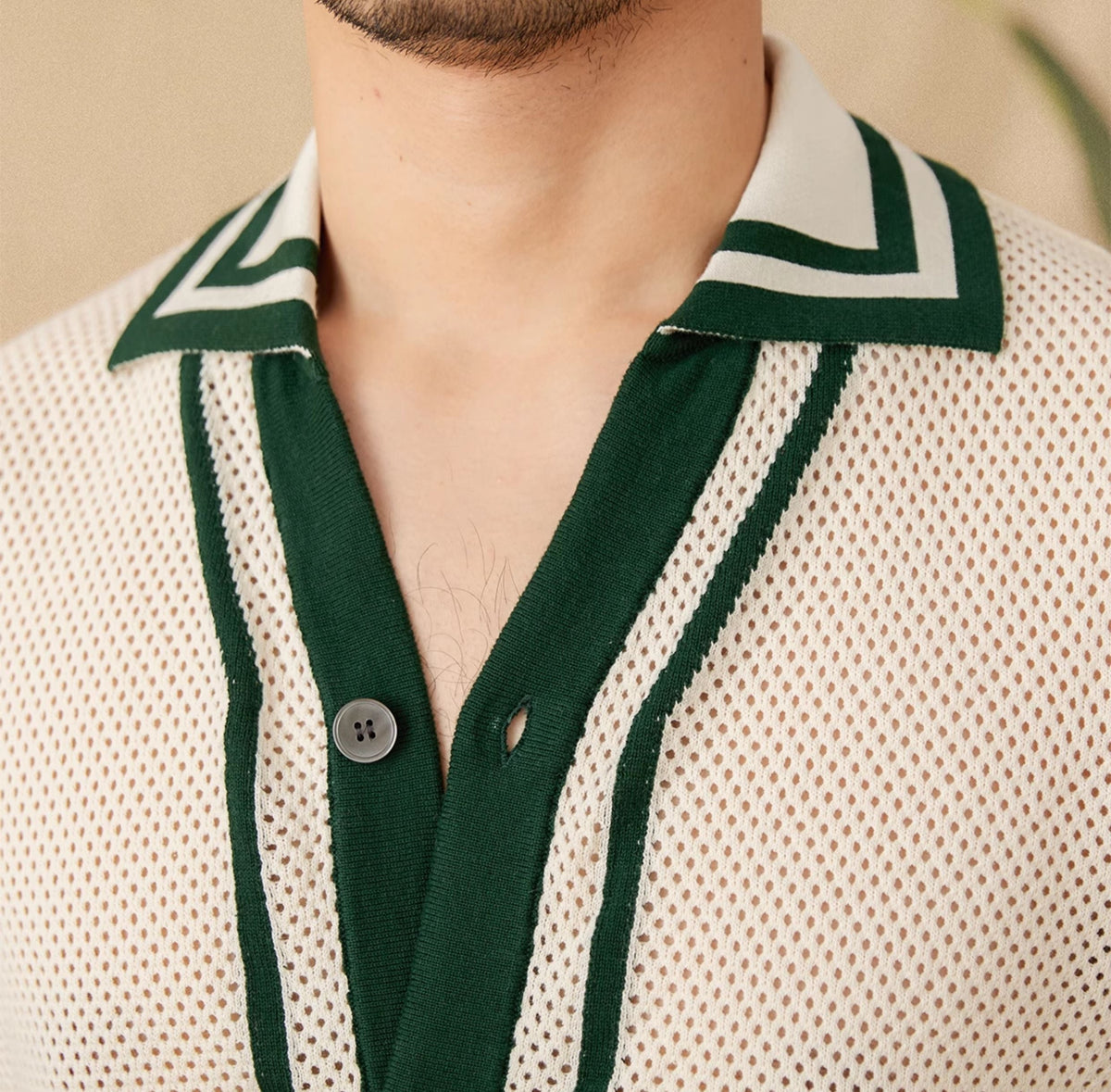 Men’s Contrast Knit Short Sleeve Shirt