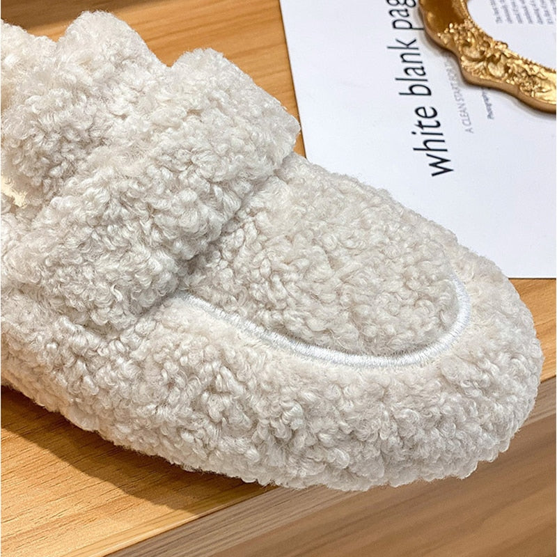 Women’s Plush Slippers with Non-Slip Sole