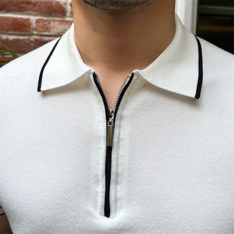 Men's Premium Zip Knit Polo