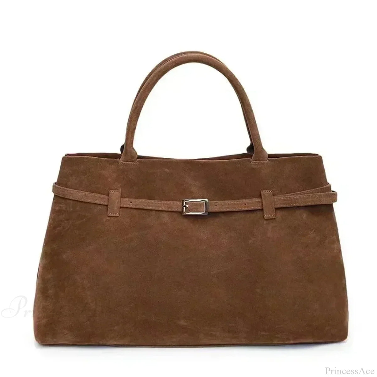 Women’s Large Faux Suede Tote Bag with Hasp Closure