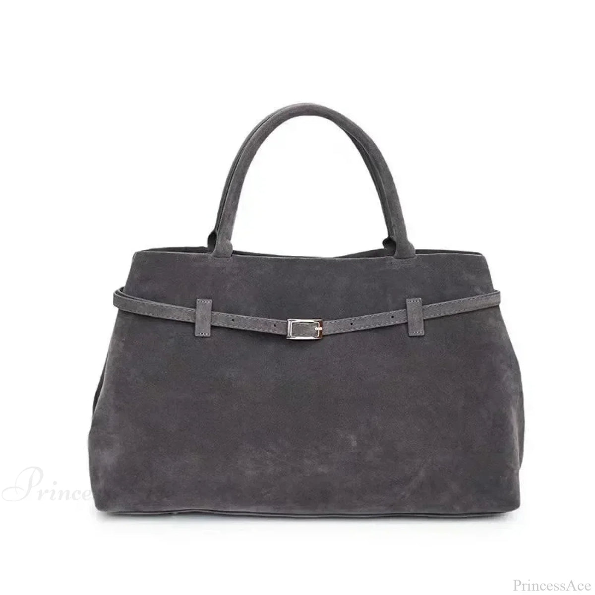 Women’s Large Faux Suede Tote Bag with Hasp Closure