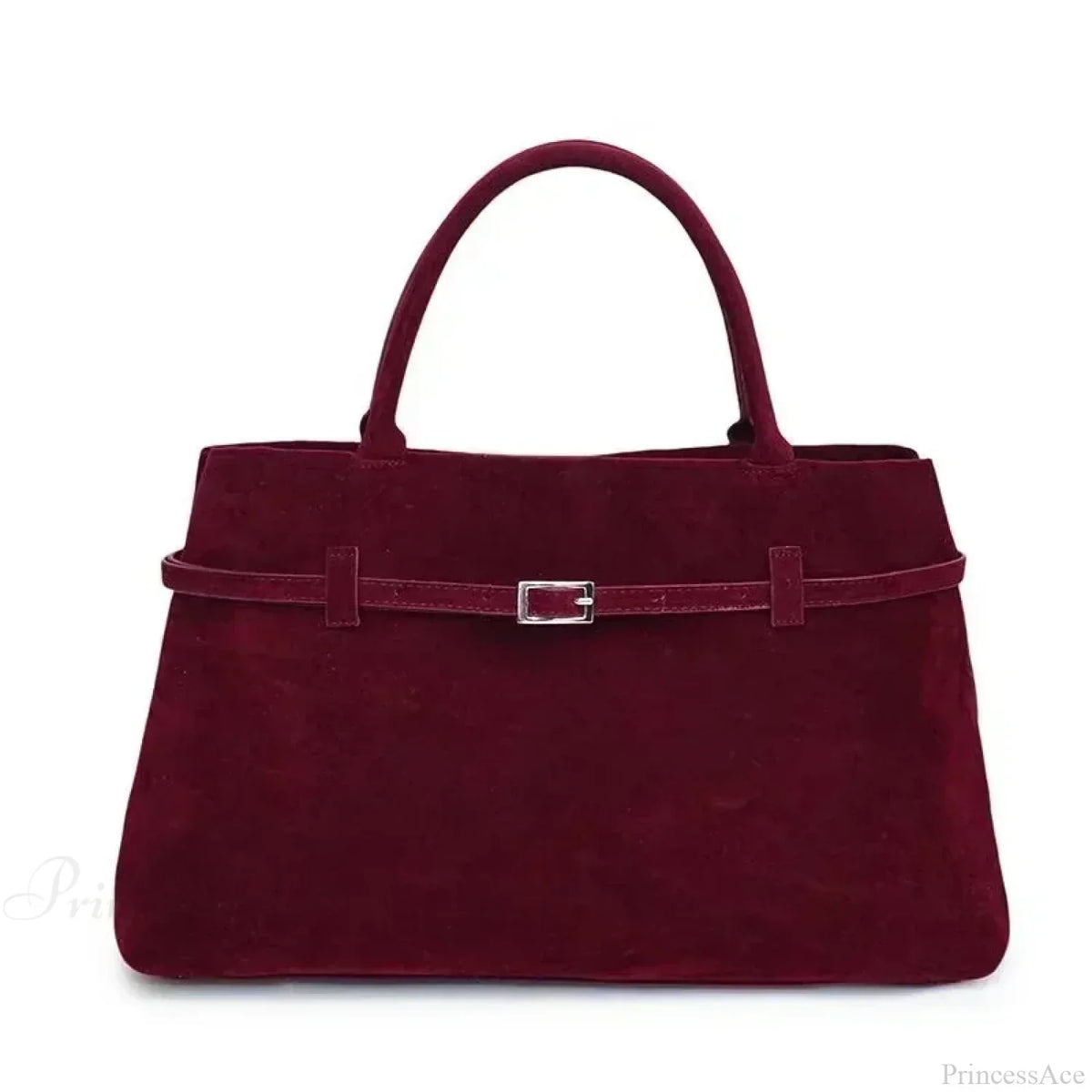 Women’s Large Faux Suede Tote Bag with Hasp Closure