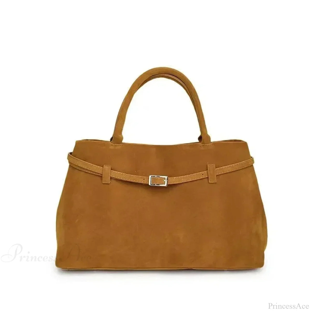 Women’s Large Faux Suede Tote Bag with Hasp Closure