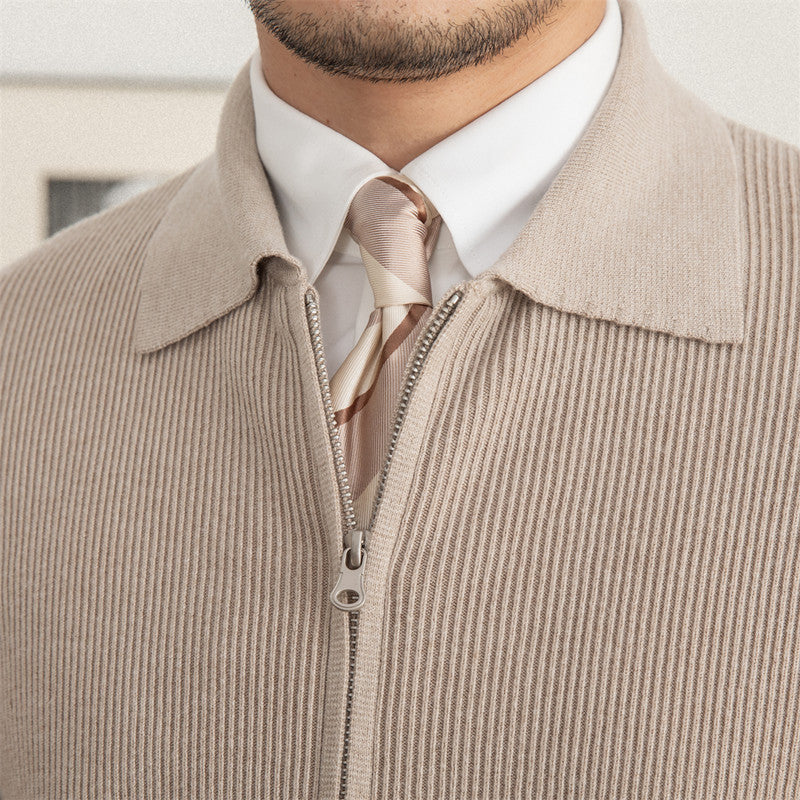 Men’s Textured Wool Blend Cardigan