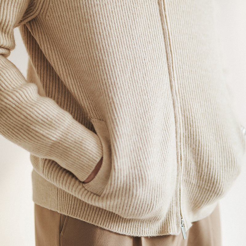 Men’s Ribbed Knit Zip-Up Cardigan