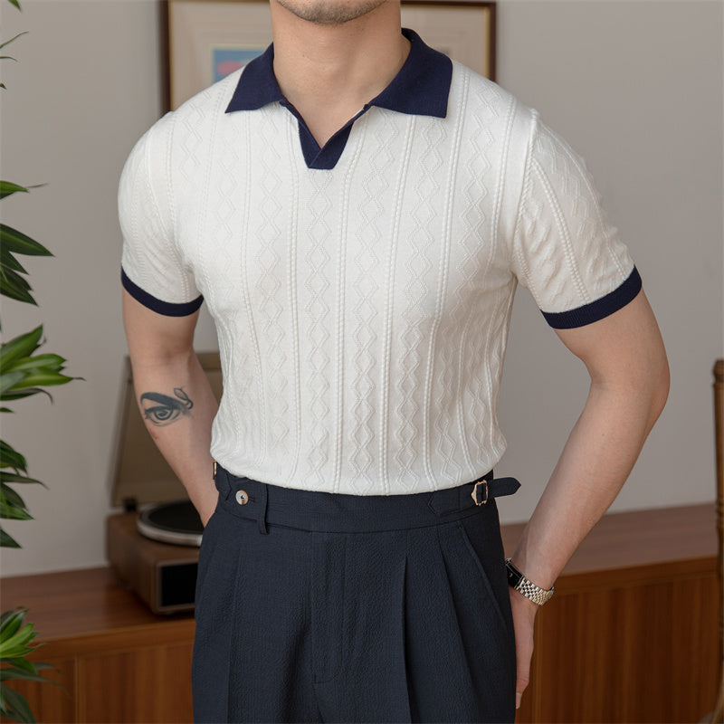 Men's Buttonless Knitted Polo