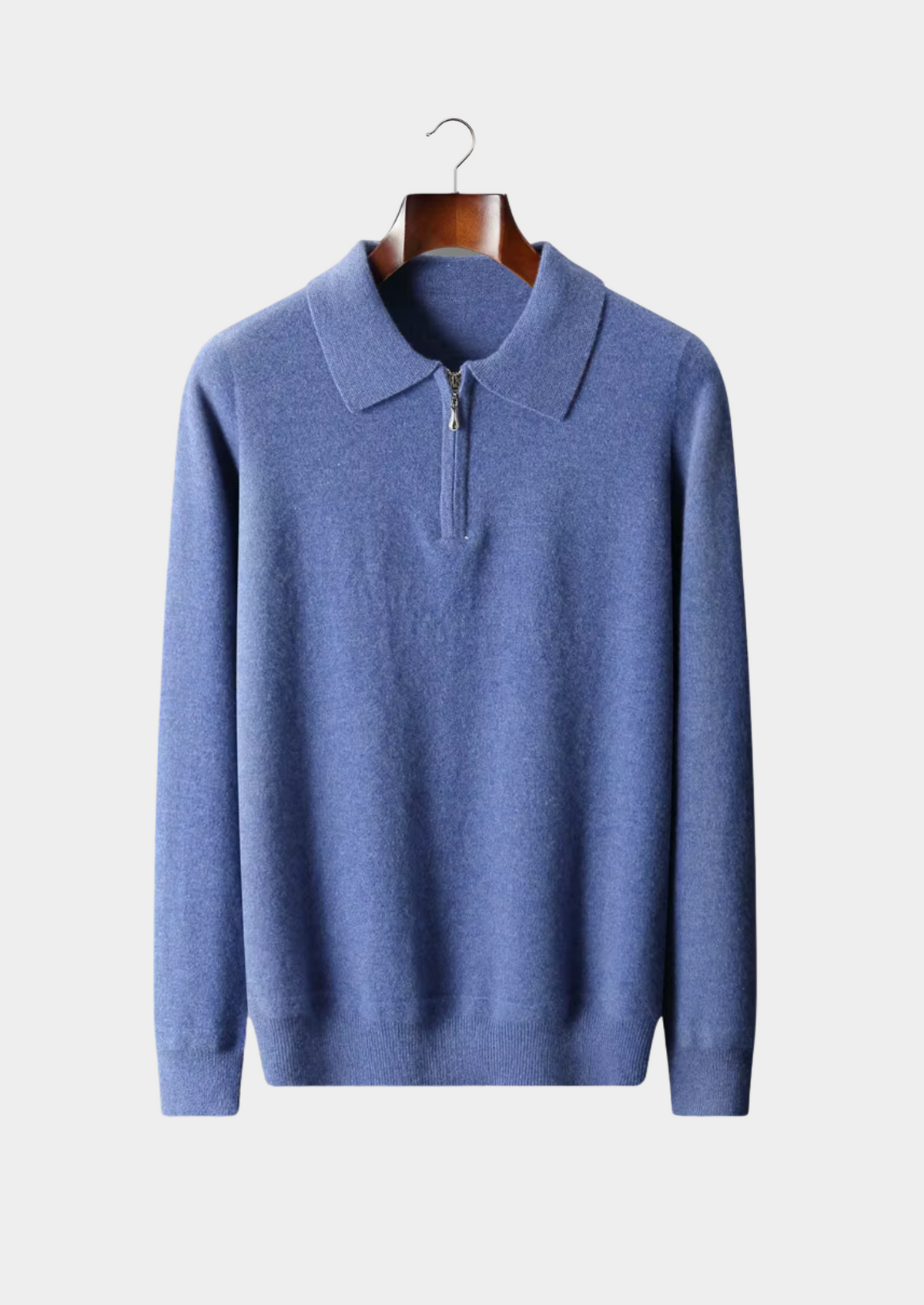 Men’s Wool Half-Zip Polo Shirt