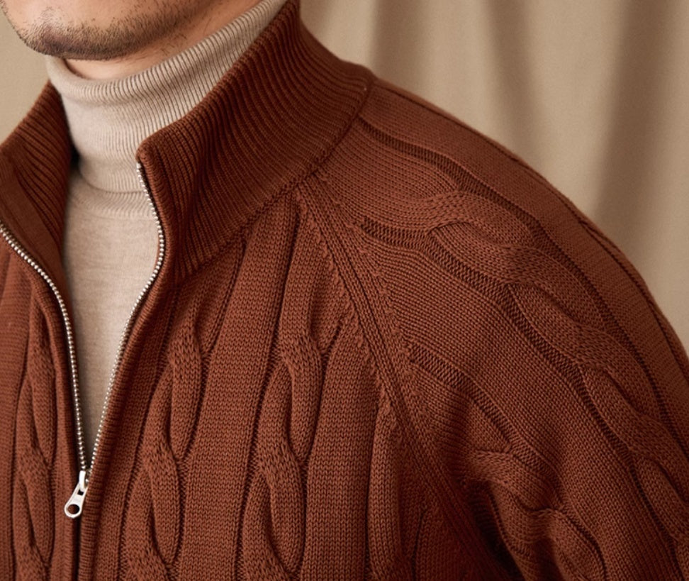 Men's Aspen Cable Knit Cotton Cardigan