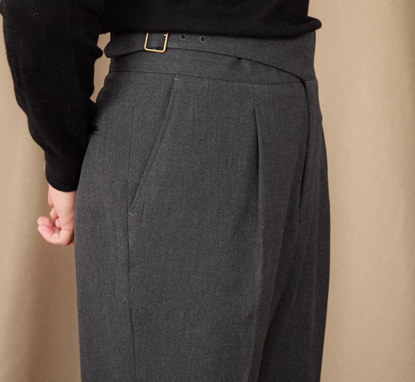 Men's Lausanne Wool Blend Straight Fit Gurkha Trousers